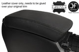 BLACK STITCHING ARMREST LID REAL LEATHER COVER FITS INFINITI Q50 2013-2017