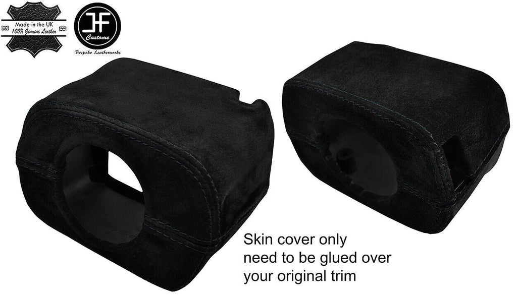 BLACK STITCH STEERING SHROUD COLUMN SUEDE COVER FOR MAZDA MX5 MK1 MIATA 90-97