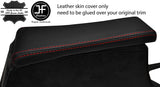 RED STITCHING REAL LEATHER ARMREST LID COVER FITS RELIANT SCIMITAR SE4 COUPE