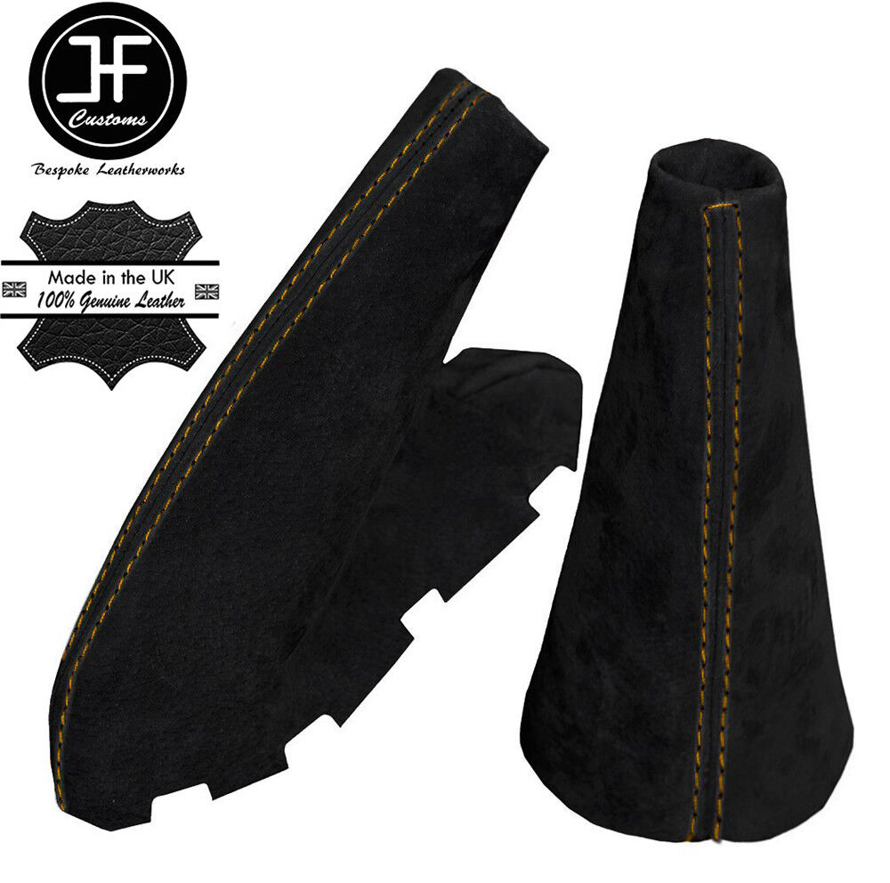 YELLOW STITCH FOR BMW MINI COOPER R56 R57 CLUBMAN R55 2007-2013 SET BLACK SUEDE