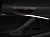 RED STITCHING FITS CITROEN C5 2001-2007 2X FRONT DOOR HANDLE LEATHER COVERS ONLY
