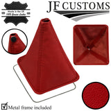 D RED ITALIAN LEATHER 6 SPEED GEAR GAITER + METAL FRAME FITS X-TRAIL T30 04-07