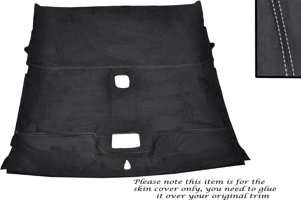 WHITE STITCH ROOF LINING HEADLINING LUXE SUEDE SKIN COVER FITS NISSAN 200 SX S14
