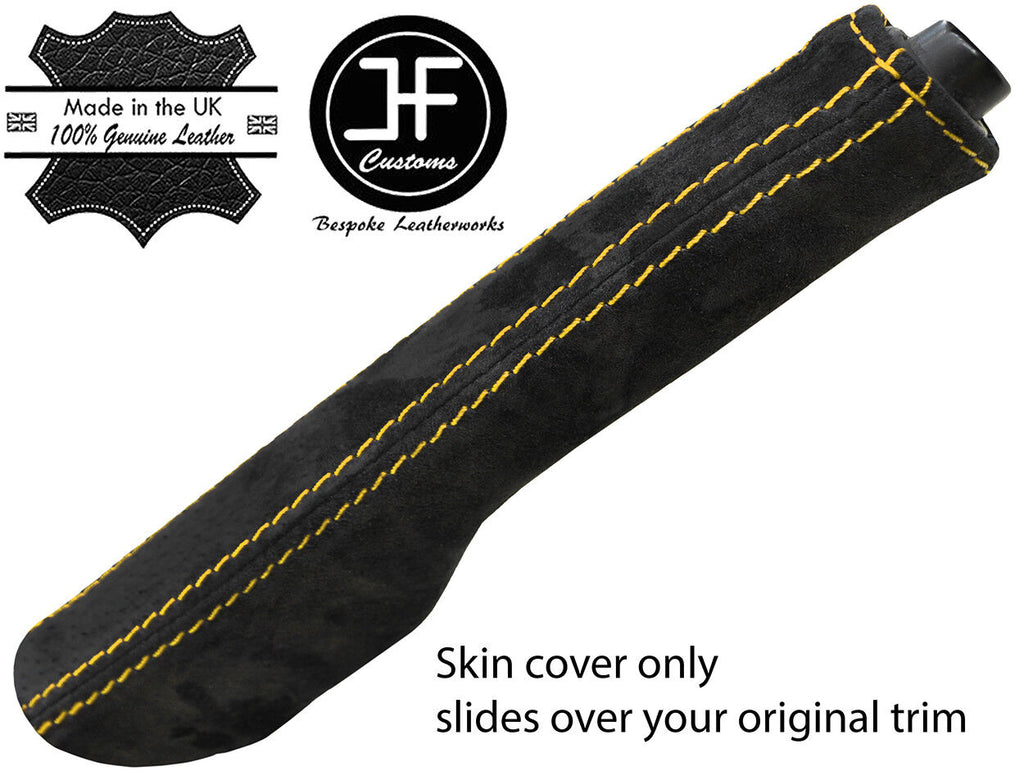YELLOW STITCH REAL STITCH REAL SUEDE HANDBRAKE GAITER FITS VW GOLF MK5 V 03-09