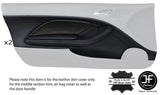 BLACK STITCH 2X FRONT DOOR CARD TRIM LTHR COVERS FITS BMW E46 CONVERTIBLE COUPE