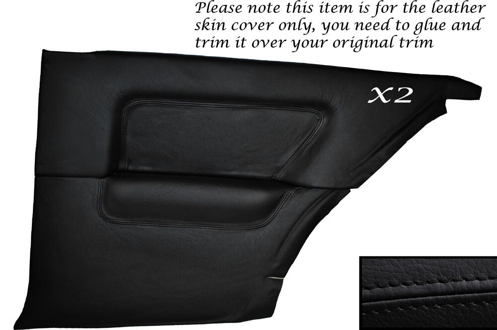 BLACK STITCH 2X REAR QUARTER PANEL SKIN COVERS FITS BMW 3 SERIES E30 COUPE 3DR
