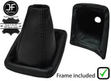 BLACK STITCH LEATHER MANUAL GEAR GAITER+PLASTIC FRAME FOR CITROEN RELAY 94-06