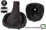 RED STITCH LEATHER GEAR GAITER WITH PLASTIC FRAME FITS ALFA ROMEO 147 01-09