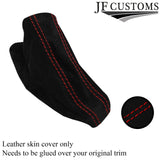 RED STITCH SUEDE HANDBRAKE GAITER COVER FOR BMW 5 E60 E61 2003-2011 CUSTOM NEW