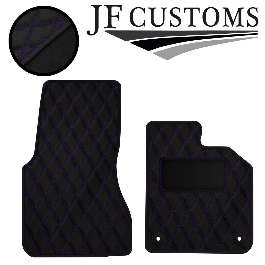 PURPLE DIAMOND STITCH VINYL 2X TAILORED FLOOR CARPET FOR SMART FORTWO 453 14-21