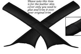 BLACK STITCHING FITS RENAULT CLIO MK2 01-06 2X WINDSCREEN PILLAR LEATHER COVERS