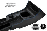 BLUE STITCH 2X CONSOLE SIDE TRIM LEATHER COVERS FITS FIAT COUPE 1994-2000