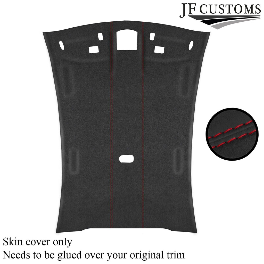 D RED STITCH D GREY LUXE SUEDE HEADLINER COVER FITS FORD FIESTA MK2 83-89 3DR