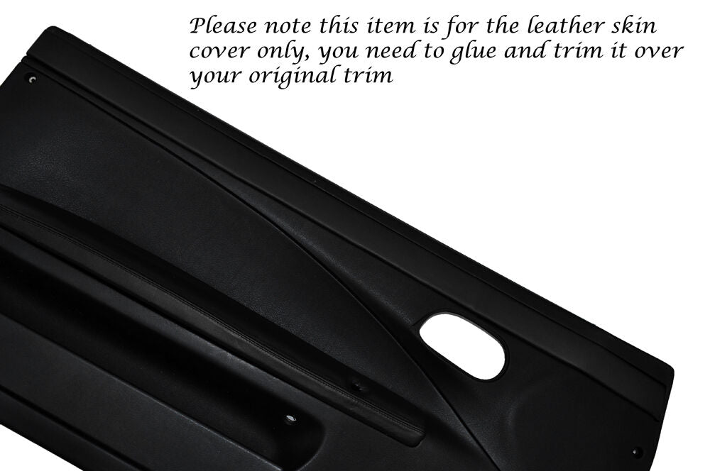 BLACK 2X DOOR CARD TRIM LEATHER SKIN COVERS FITS FIAT COUPE 1993-2000 CUSTOM NEW