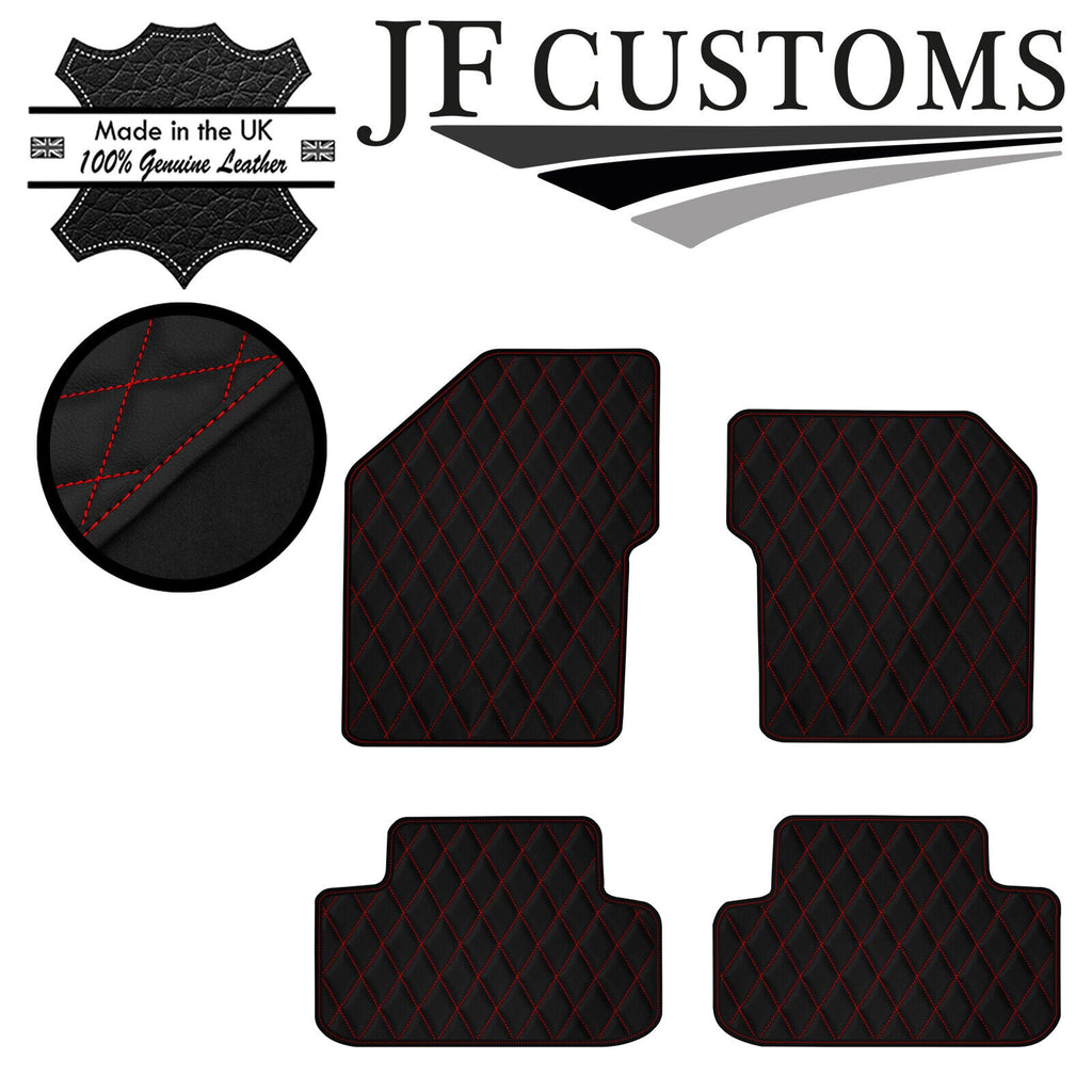 RED DIAMOND STITCH VINYL 4X TAILORED FLOOR MAT CARPETS FOR ALFA 147 01-10