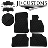 GREY DIAMOND STITCH VINYL 4X TAILORED FLOOR MAT CARPETS FOR BMW E90 E91 06-13