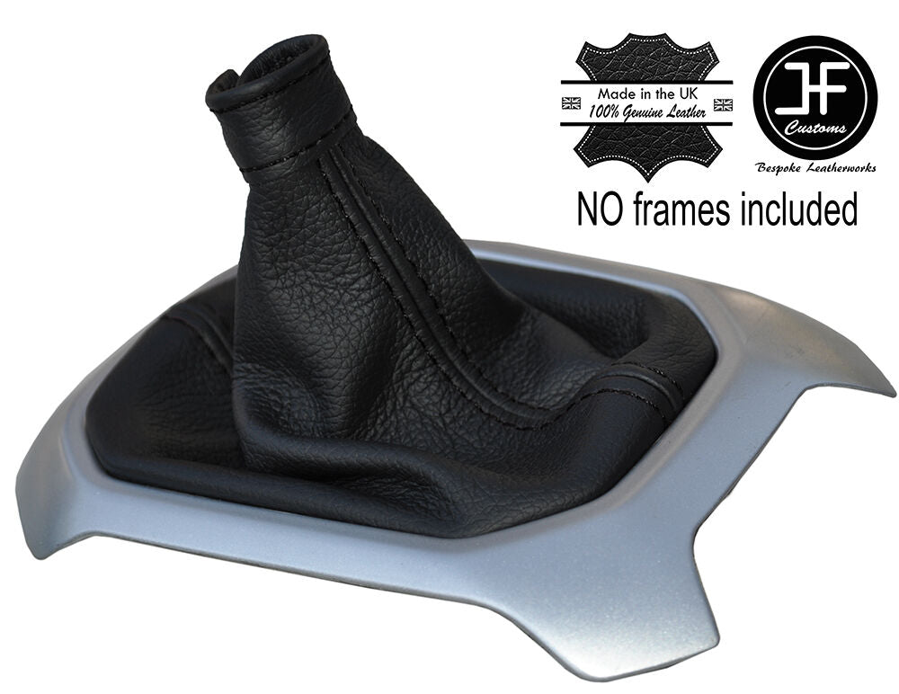 BLACK STITCHING MANUAL LEATHER GEAR GAITER FITS JEEP RENEGADE 2014-2017