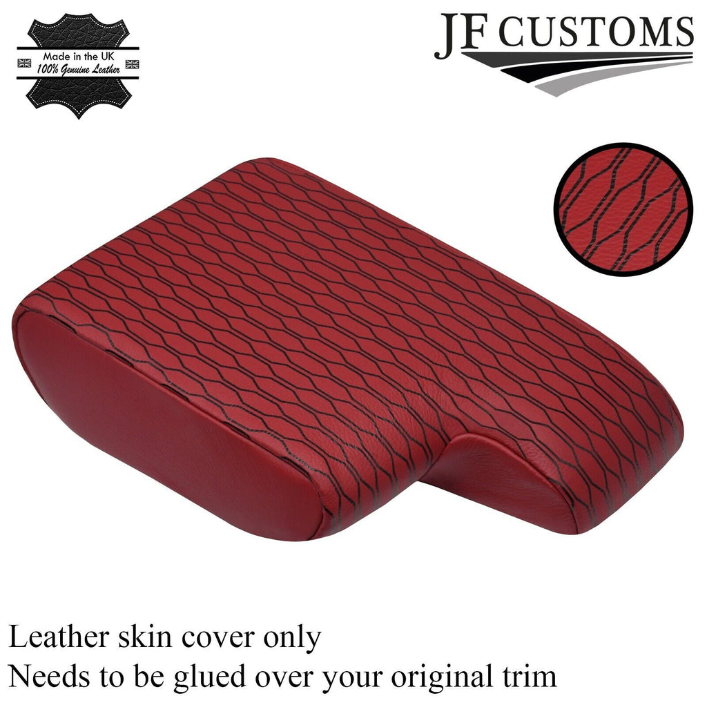 UV PRINTED D RED TOP-GRAIN LEATHER ARMREST COVER FOR BMW 3 SERIES E36 91-99 UV1