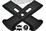 BLUE STITCH 2X UPPER B PILLAR LEATHER COVERS FITS SUBARU IMPREZA WRX STI 02-07