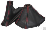 FITS BMW E39 1995-2003 LEATHER GEAR & HANDBRAKE GAITER RED STITCHING CUSTOM NEW