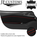 RED STITCH LEATHER 2X DOOR CARD + ARMREST COVERS FITS MAZDA MX5 MK4 ND 15-20