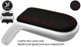 RED STITCH TOP GRAIN LEATHER ARMREST LID COVER FOR BMW MINI R55 R56 R57 07-14