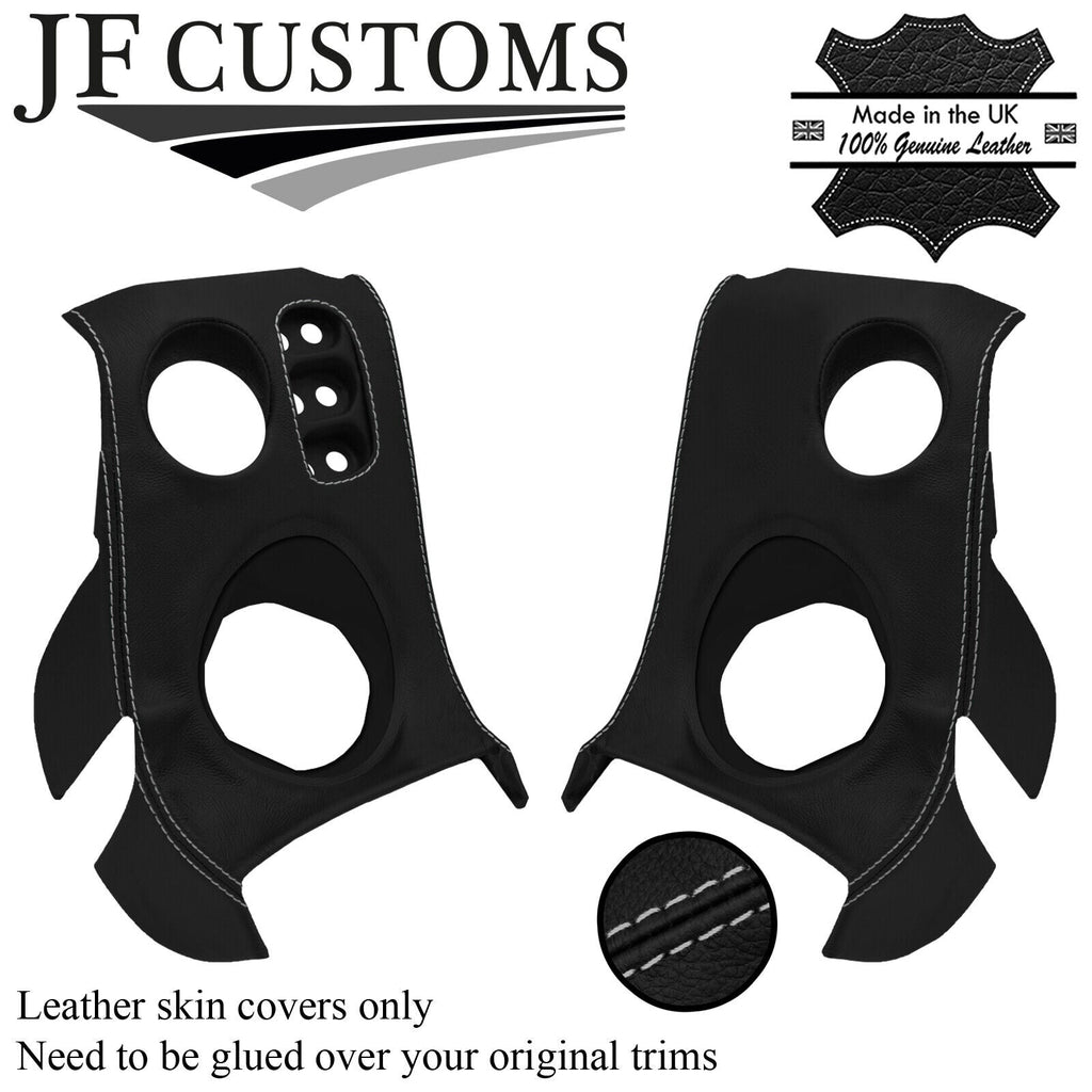 L GREY STITCH LEATHER 2X SPEAKER VENT DASH SILL COVERS FOR LOTUS ELISE S2 01-06