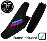 BLACK STITCH TRI STRIPE SUEDE HANDBRAKE GAITER +PLASTIC FRAME FOR BMW E34 87-97