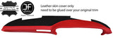 BLACK & RED TOP GRAIN LEATHER TOP DASH DASHBOARD COVER FOR PORSCHE 911 930 SC