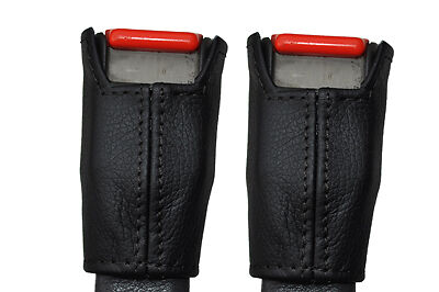 BLACK STITCHING FITS TOYOTA SUPRA MK3 86-93 2X FRONT SEAT BELT LEATHER COVERS