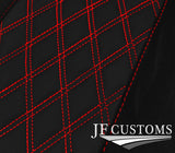 RED STITCH LUXE-SUEDE SUNROOF HEADLINER COVER FITS HUMMER H3 05-11 STYLE 3