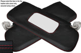 RED STITCH 2X SUN VISORS LEATHER SKIN COVERS FITS FORD ANGLIA 105E 123E