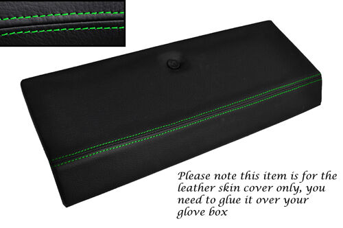 GREEN  STITCH GLOVE BOX LID LEATHER SKIN COVER FITS FIAT X1/9 X19 CUSTOM NEW