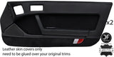 BLACK STITCH 2X FULL DOOR CARD LEATHER & PU SUEDE COVER FITS MAZDA RX7 FC 86-91