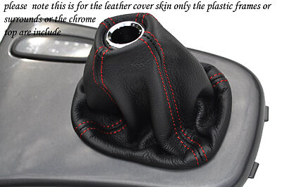 red stitching FITS MG ZS 2000-2005 AUTOMATIC REAL BLACK LEATHER GEAR GAITER