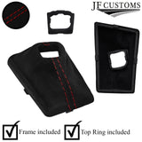 D RED STITCH SUEDE AUTOMATIC GEAR GAITER+PLASTIC FRAME FOR AUDI A7 18-22