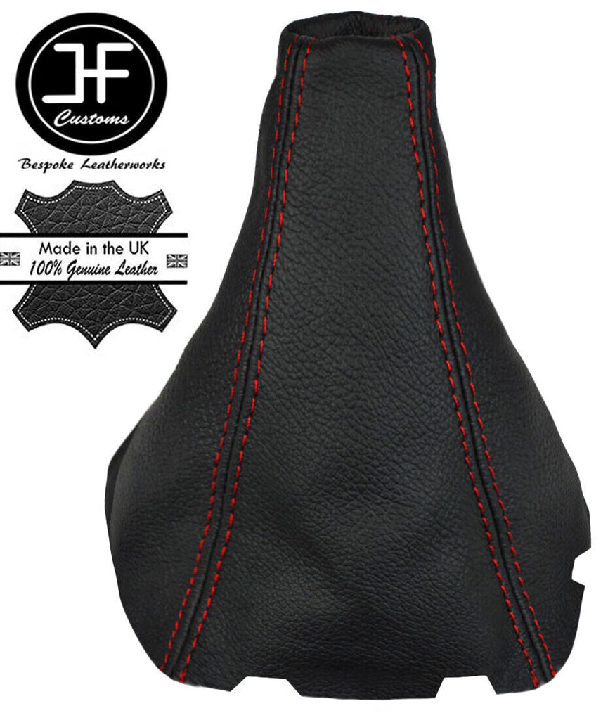 RED STITCH REAL LEATHER GEAR STICK GAITER FITS CHEVROLET SPARK 2009-2015