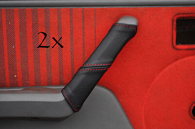 red sttiching FITS VAUXHALL OPEL NOVA  2X DOOR HANDLE COVERS  1982-1993