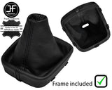 BLACK STITCH LEATHER MANUAL GEAR GAITER + PLASTIC FRAME FOR VW POLO 6R 09-16