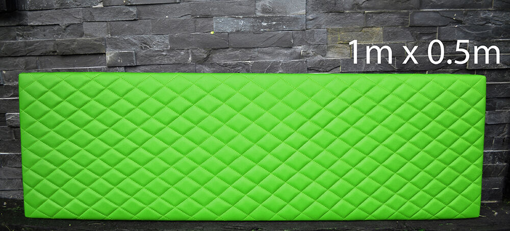 LIGHT GREEN LEATHER WITH PADDED DIAMOND STITCH 1Mx0.5M UPHOLSTERY FURNITURE AUTO