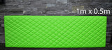 LIGHT GREEN LEATHER WITH PADDED DIAMOND STITCH 1Mx0.5M UPHOLSTERY FURNITURE AUTO