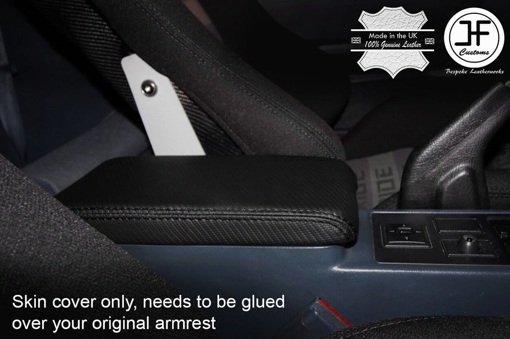 BLACK STITCHING ARMREST CARBON FIBER VINYL COVER FITS MAZDA RX-7 RX7 FC3S 86-91