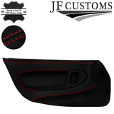 RED STITCH ITALIAN LEATHER 2X FULL FRONT DOOR COVERS FITS MAZDA RX7 FD3S 92-02