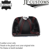 FITS FORD MONDEO MK4 LEATHER GEAR GAITER 07+ RED STITCH CUSTOM NEW MADE IN UK