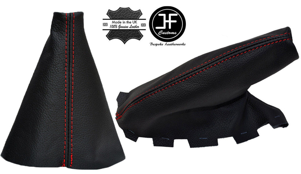 RED STITCH LEATHER GAITER SET FOR BMW MINI COOPER CLUBMAN R56 R57 AUTOMATIC