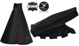 RED STITCH LEATHER GAITER SET FOR BMW MINI COOPER CLUBMAN R56 R57 AUTOMATIC
