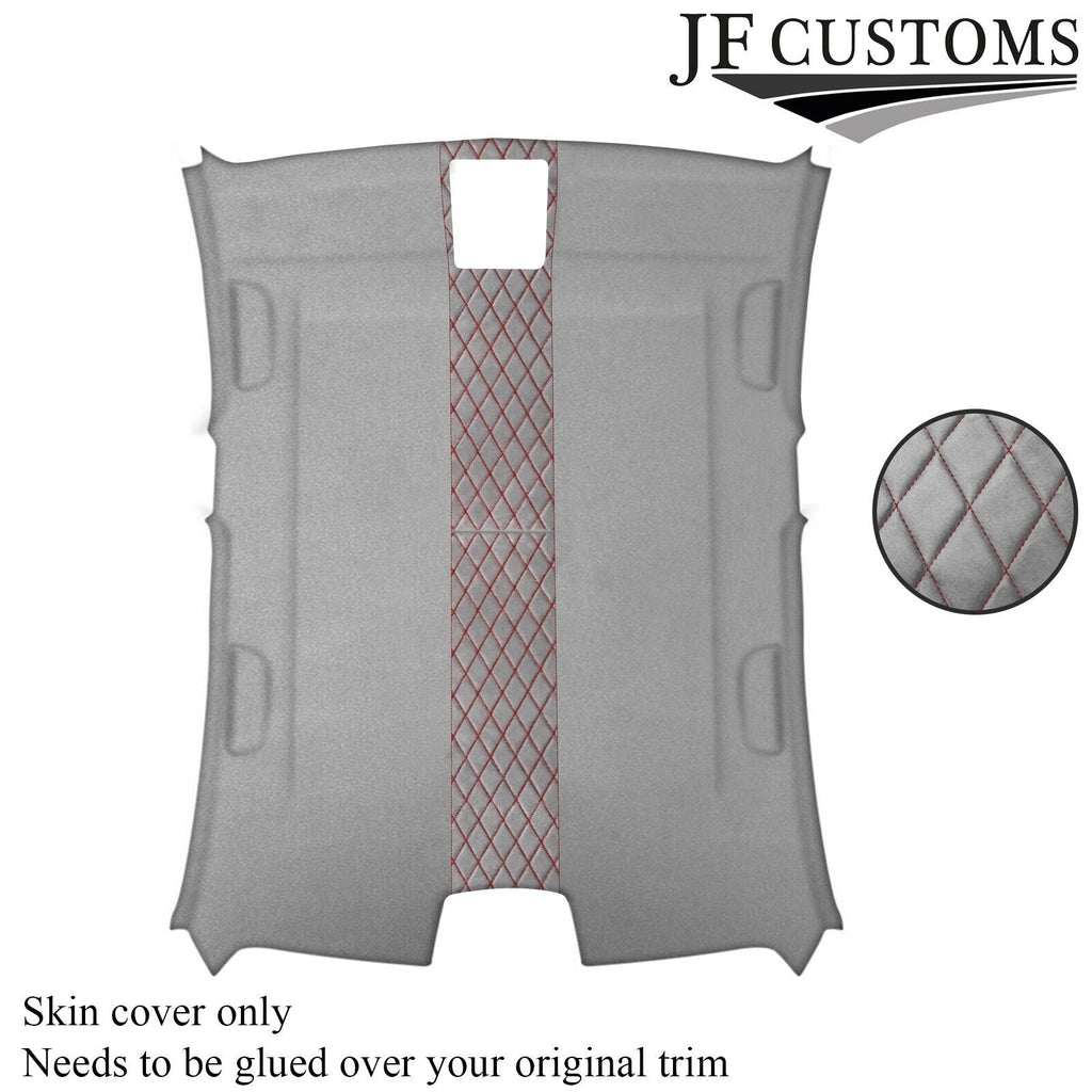 DSG2 D RED STITCH L GREY SUEDE HEADLINER COVER FOR BMW F30 11-19 SALOON 5DR