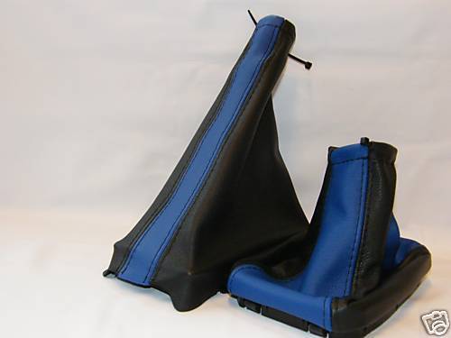 BLACK BLUE FITS VAUXHALL ASTRA MK4 G GEAR & HANDBRAKE SET CUSTOM NEW MADE IN UK