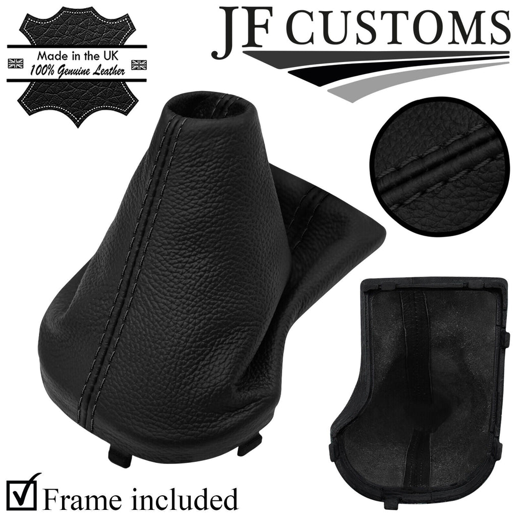 BLACK STITCH ITALIAN LEATHER AUTO GEAR GAITER + FRAME FOR KIA CERATO MK3 18-21