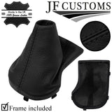 BLACK STITCH ITALIAN LEATHER AUTO GEAR GAITER + FRAME FOR KIA CERATO MK3 18-21